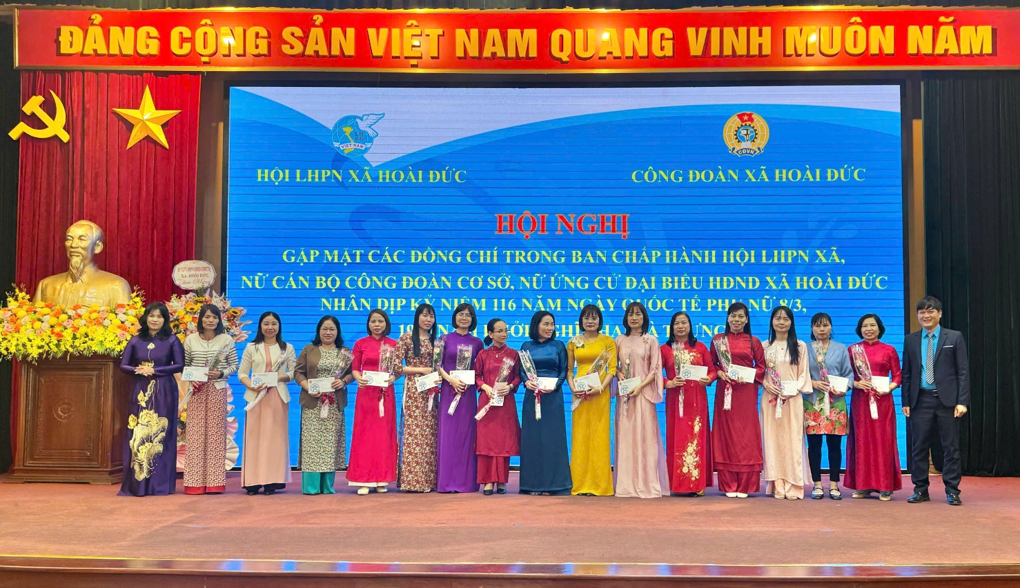 Hội LHPN - Công đoàn xã Hoài Đức tổ chức chương trình kỷ niệm 116 năm ngày Quốc tế phụ nữ 8/3, 1986 năm khởi nghĩa Hai Bà Trưng, chào mừng bầu cử đại biểu Quốc hội và đại biểu HĐND các cấp nhiệm kỳ 2026 – 2031.- Ảnh 8.