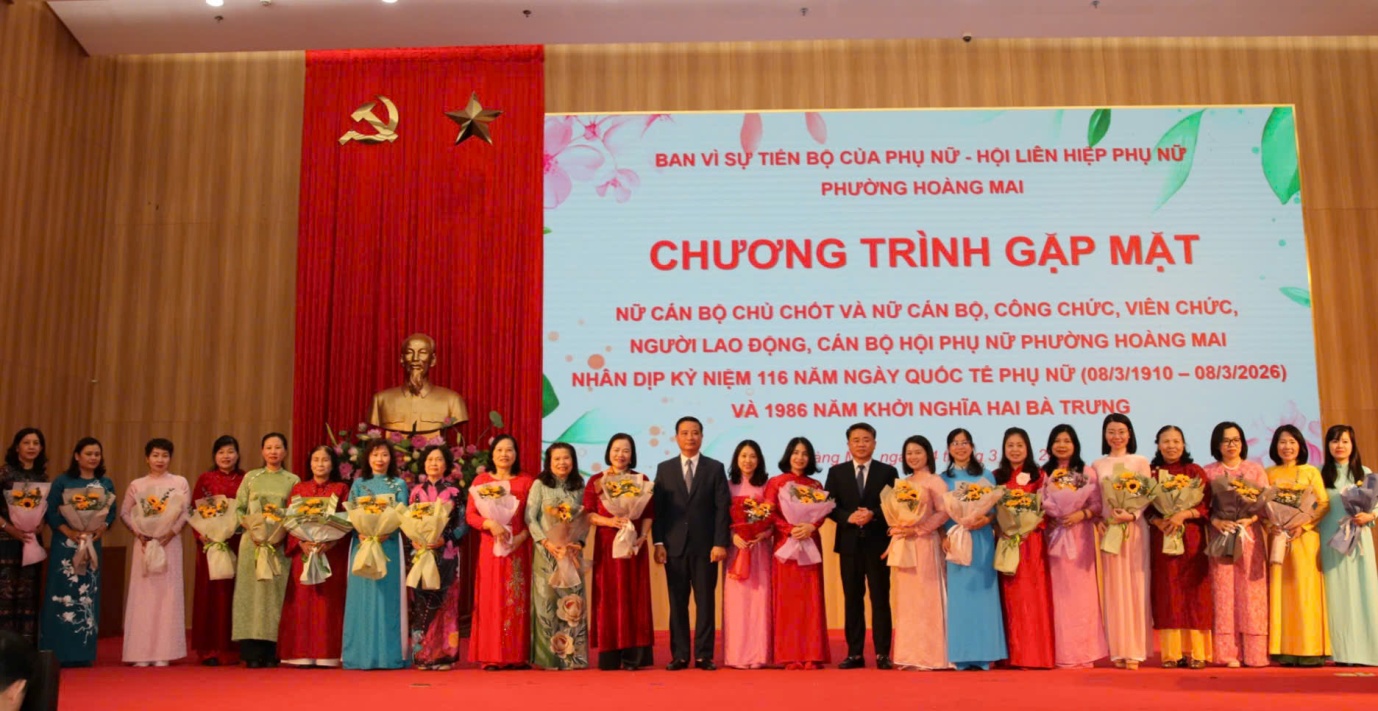 Phường Hoàng Mai tổ chức gặp mặt kỷ niệm 116 năm Ngày Quốc tế Phụ nữ (08/3/1910 – 08/3/2026) và 1986 năm Khởi nghĩa Hai Bà Trưng- Ảnh 2.