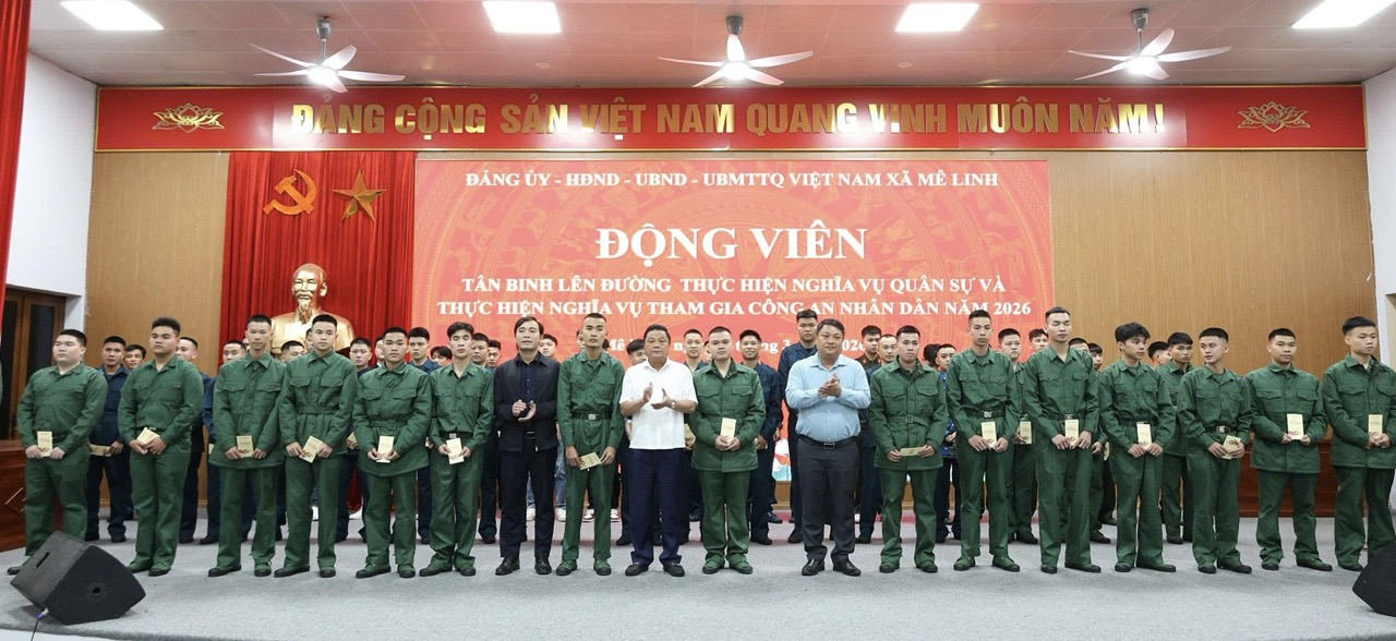 Xã Mê Linh động viên tân binh lên đường nhập ngũ năm 2026- Ảnh 3.