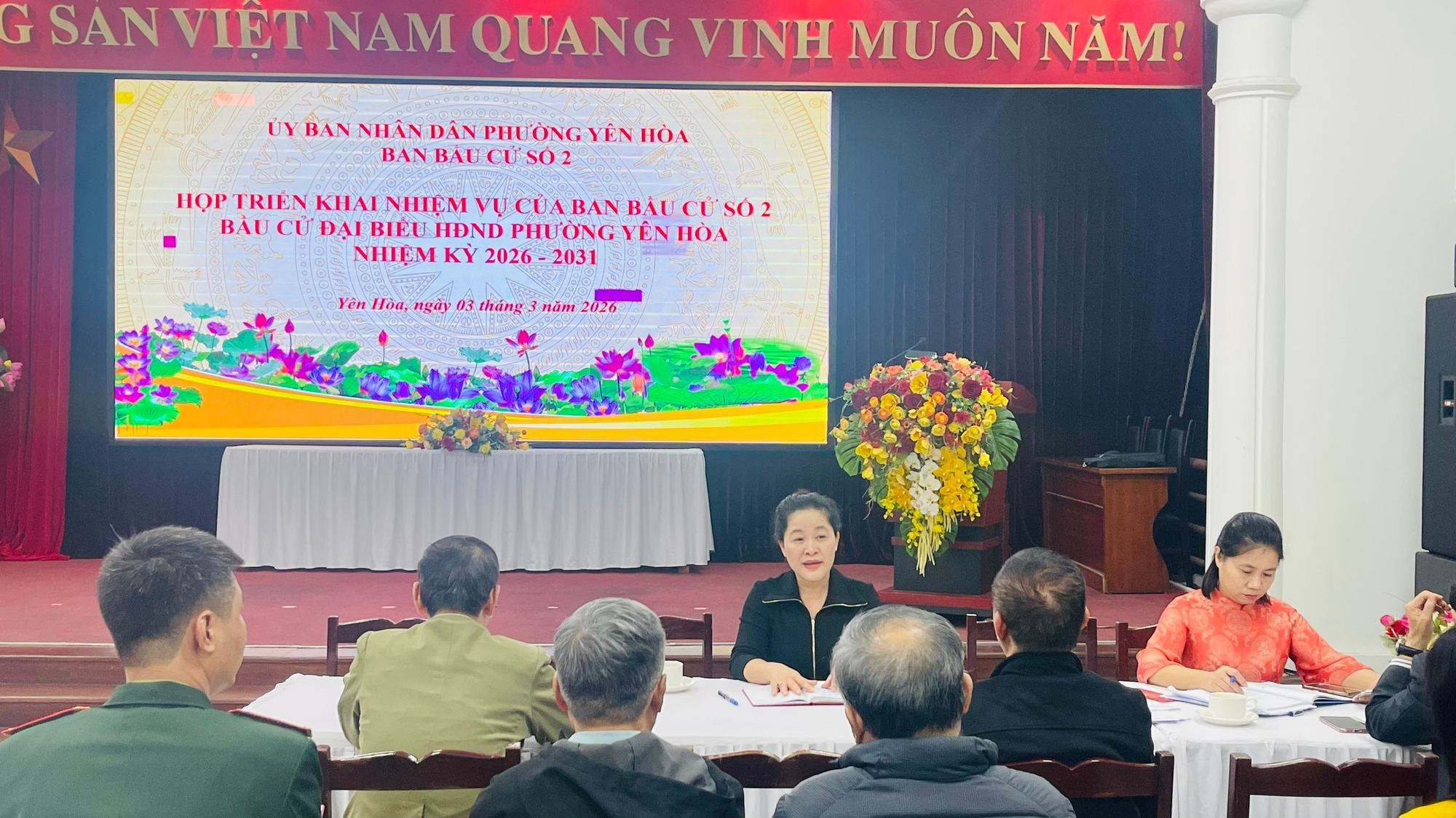 Ban Bầu cử số 2 phường Yên Hoà vừa tổ chức Hội nghị triển khai nhiệm vụ của Ban và các Tổ bầu cử trên địa bàn- Ảnh 1.