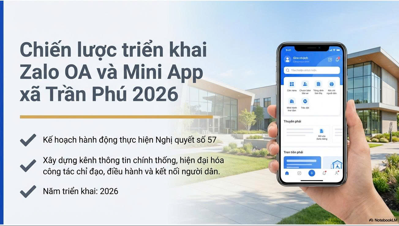 Xã Trần Phú triển khai xây dựng và phổ biến ứng dụng Zalo OA, Zalo Mini App phục vụ phát triển kinh tế - xã hội năm 2026- Ảnh 1.