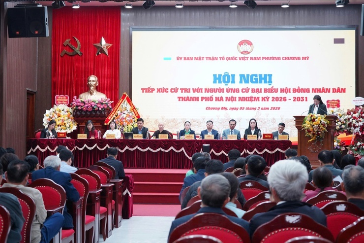 08 ứng cử viên đại biểu Hội đồng nhân dân thành phố Đơn vị bầu cử số 16 tiếp xúc cử tri báo cáo chương trình hành động- Ảnh 1.