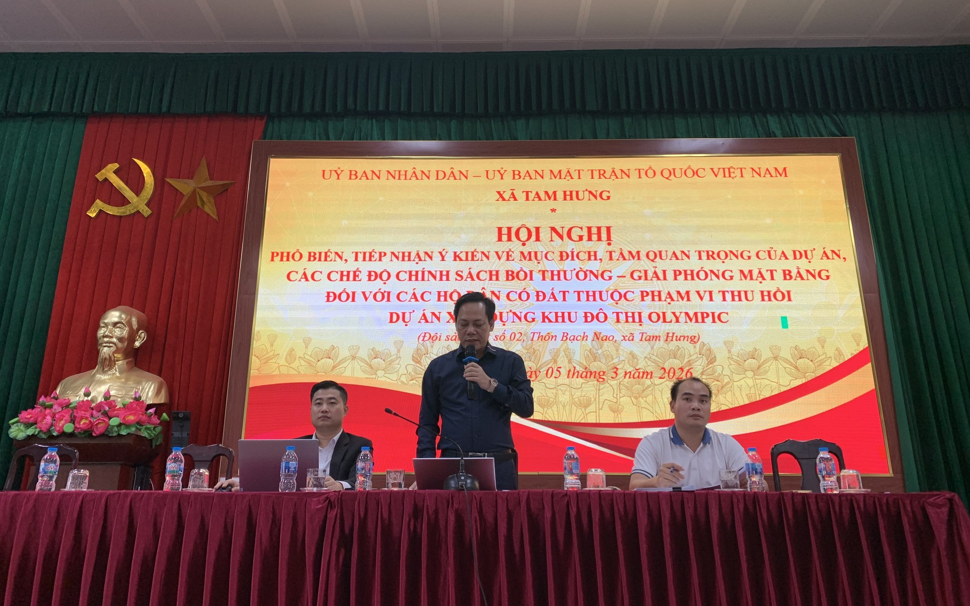 Hội nghị họp dân Đội 2 thôn Bạch Nao: Tăng cường đồng thuận trong công tác giải phóng mặt bằng Dự án Khu đô thị thể thao Olympic