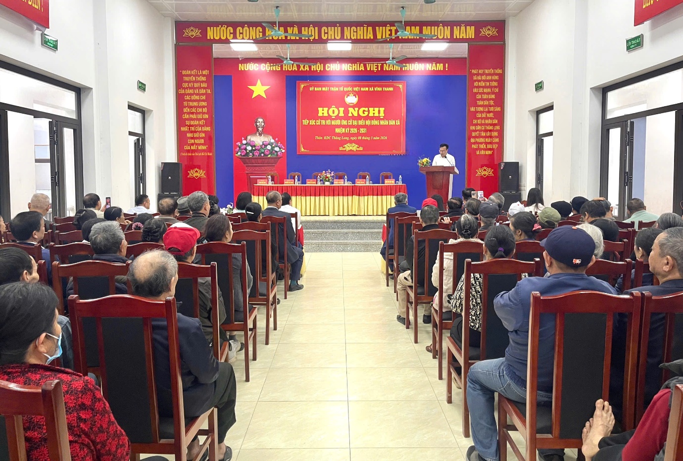 Hội nghị tiếp xúc cử tri vận động bầu cử đại biểu HĐND xã Vĩnh Thanh khóa II, tại đơn vị bầu cử số 7- Ảnh 1.