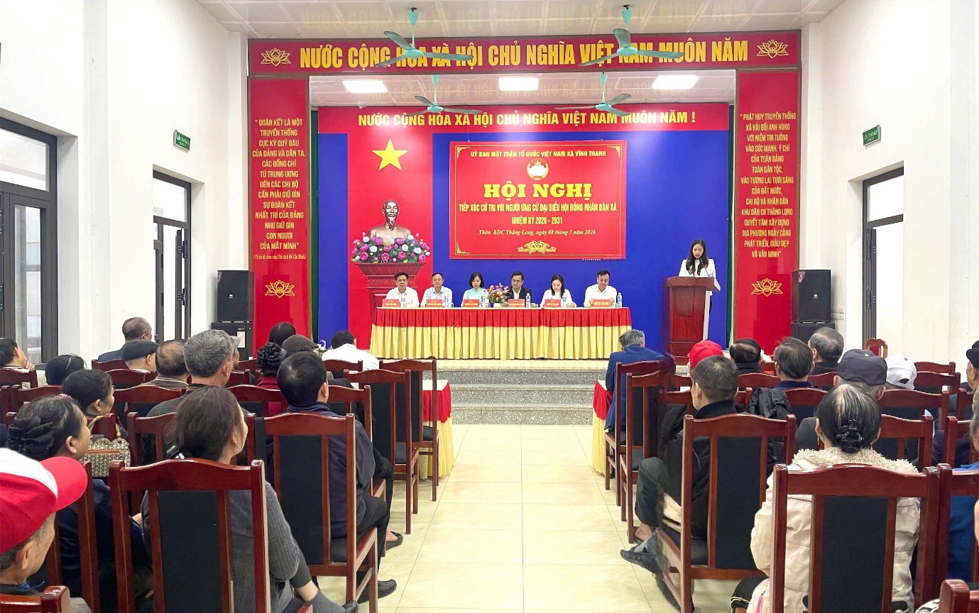 Hội nghị tiếp xúc cử tri vận động bầu cử đại biểu HĐND xã Vĩnh Thanh khóa II, tại đơn vị bầu cử số 7- Ảnh 2.