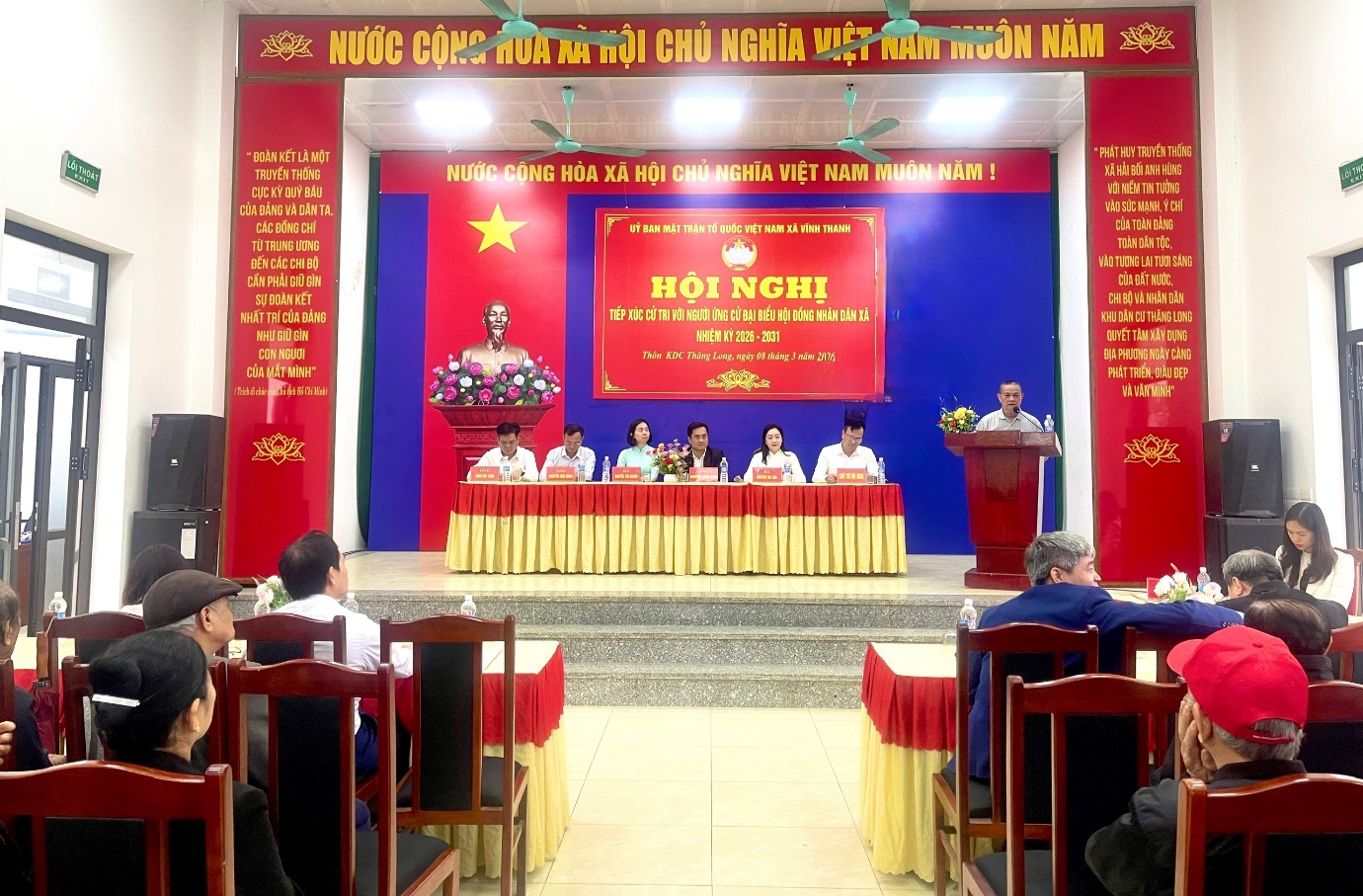 Hội nghị tiếp xúc cử tri vận động bầu cử đại biểu HĐND xã Vĩnh Thanh khóa II, tại đơn vị bầu cử số 7- Ảnh 4.