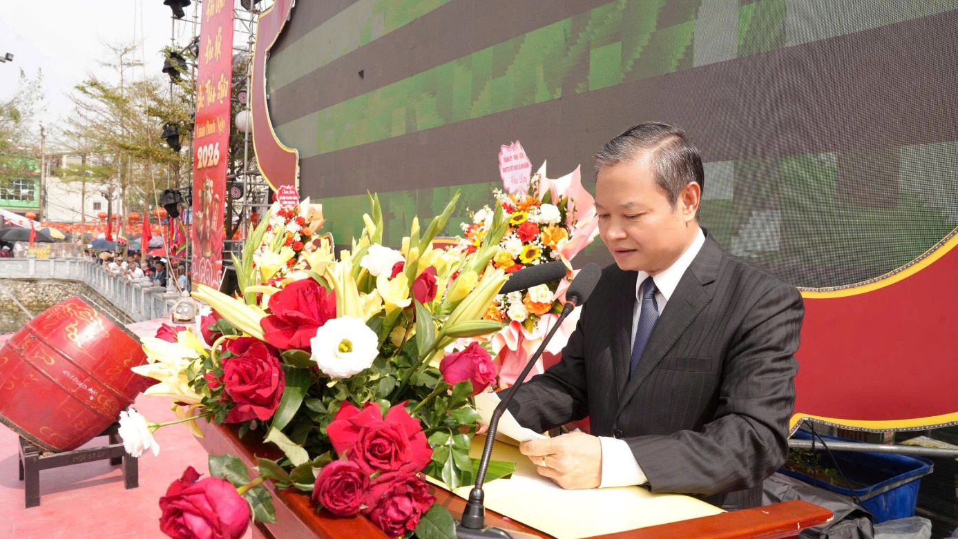 Đồng chí Phó Bí thư Đảng ủy, Chủ tịch UBND xã An Khánh Hồ Trung Nghĩa dự Lễ khai hội Hội làng Ngự Câu, An Hạ, Thanh Quang Xuân Bính Ngọ 2026- Ảnh 6.