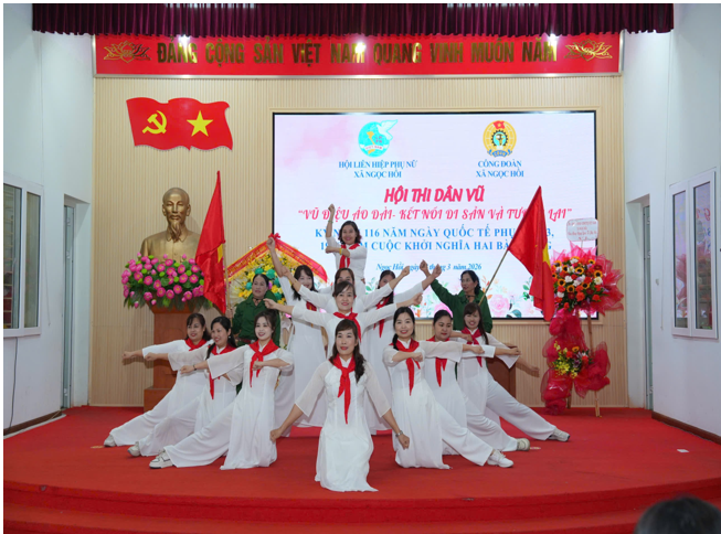 RỰC RỠ “VŨ ĐIỆU ÁO DÀI” – PHỤ NỮ NGỌC HỒI CHÀO MỪNG KỶ NIỆM 116 NĂM NGÀY QUỐC TẾ PHỤ NỮ 8/3/2026 VÀ 1986 NĂM  KHỞI NGHĨA HAI BÀ TRƯNG- Ảnh 6.