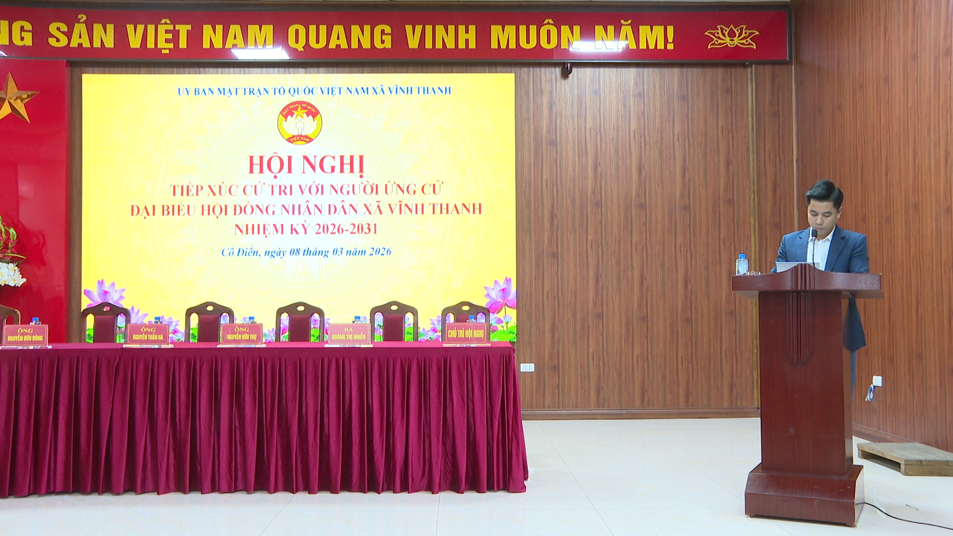 CỬ TRI ĐƠN VỊ BẦU CỬ SỐ 6 TIẾP XÚC VỚI CÁC ỨNG CỬ VIÊN ĐẠI BIỂU HĐND XÃ VĨNH THANH- Ảnh 1.