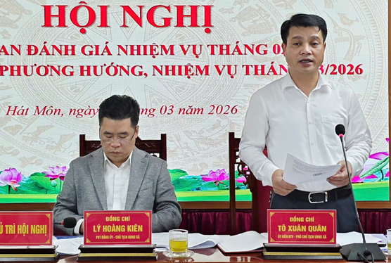 Giao ban thường kỳ UBND xã Hát Môn tháng 2; triển khai nhiệm vụ trọng tâm tháng 3- Ảnh 3.