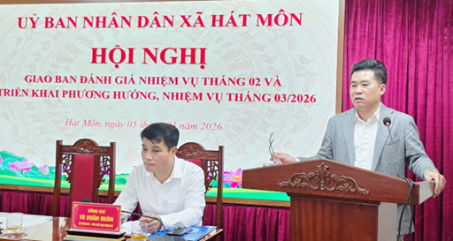 Giao ban thường kỳ UBND xã Hát Môn tháng 2; triển khai nhiệm vụ trọng tâm tháng 3- Ảnh 9.