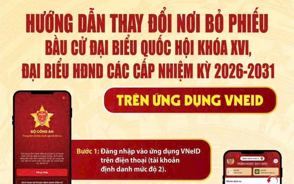 Hướng dẫn tra cứu và thay đổi nơi bỏ phiếu qua VneID