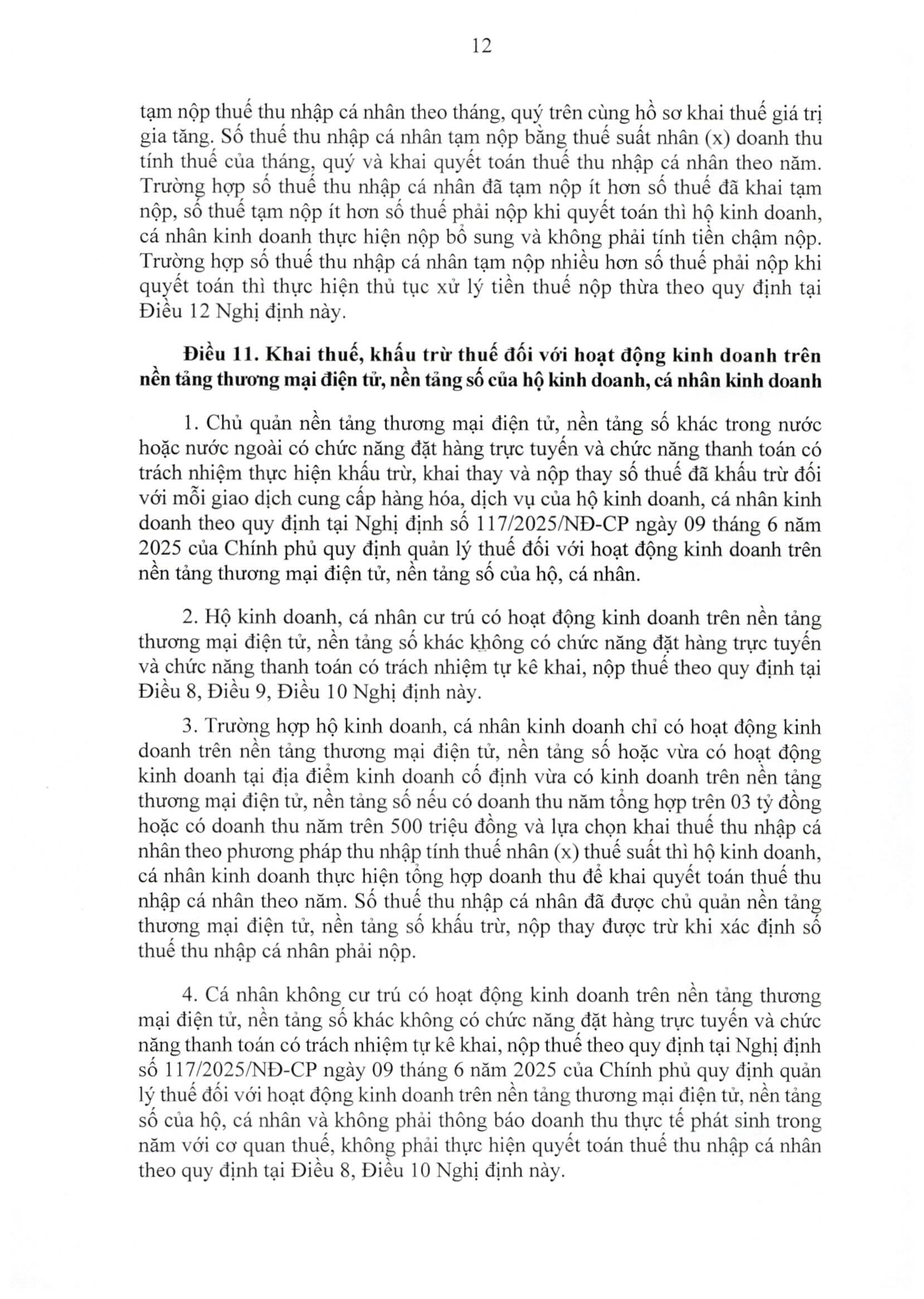 TOÀN VĂN: Nghị định 68/2026/NĐ-CP quy định chính sách thuế, quản lý thuế với hộ kinh doanh- Ảnh 12.