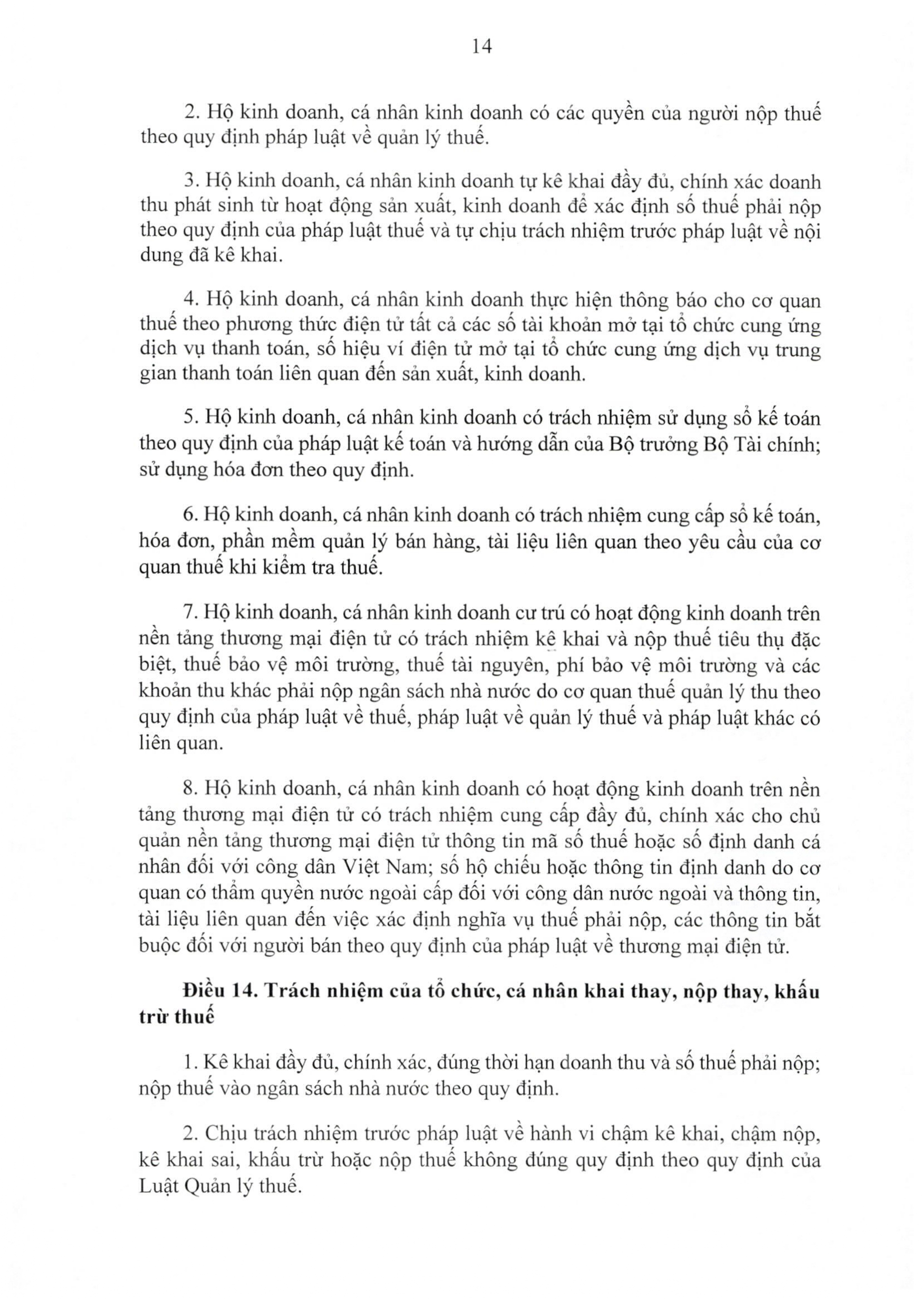 TOÀN VĂN: Nghị định 68/2026/NĐ-CP quy định chính sách thuế, quản lý thuế với hộ kinh doanh- Ảnh 14.