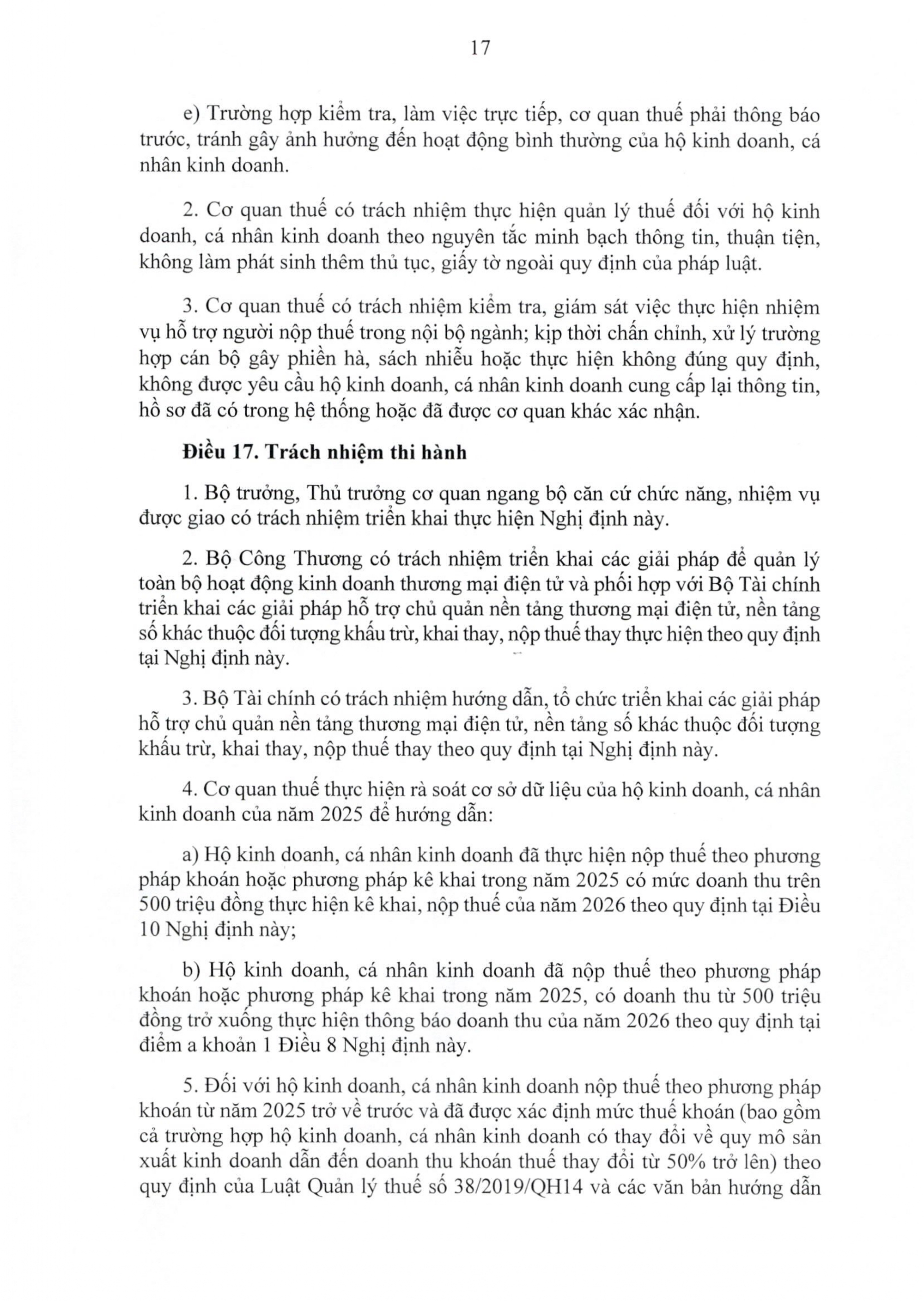 TOÀN VĂN: Nghị định 68/2026/NĐ-CP quy định chính sách thuế, quản lý thuế với hộ kinh doanh- Ảnh 17.