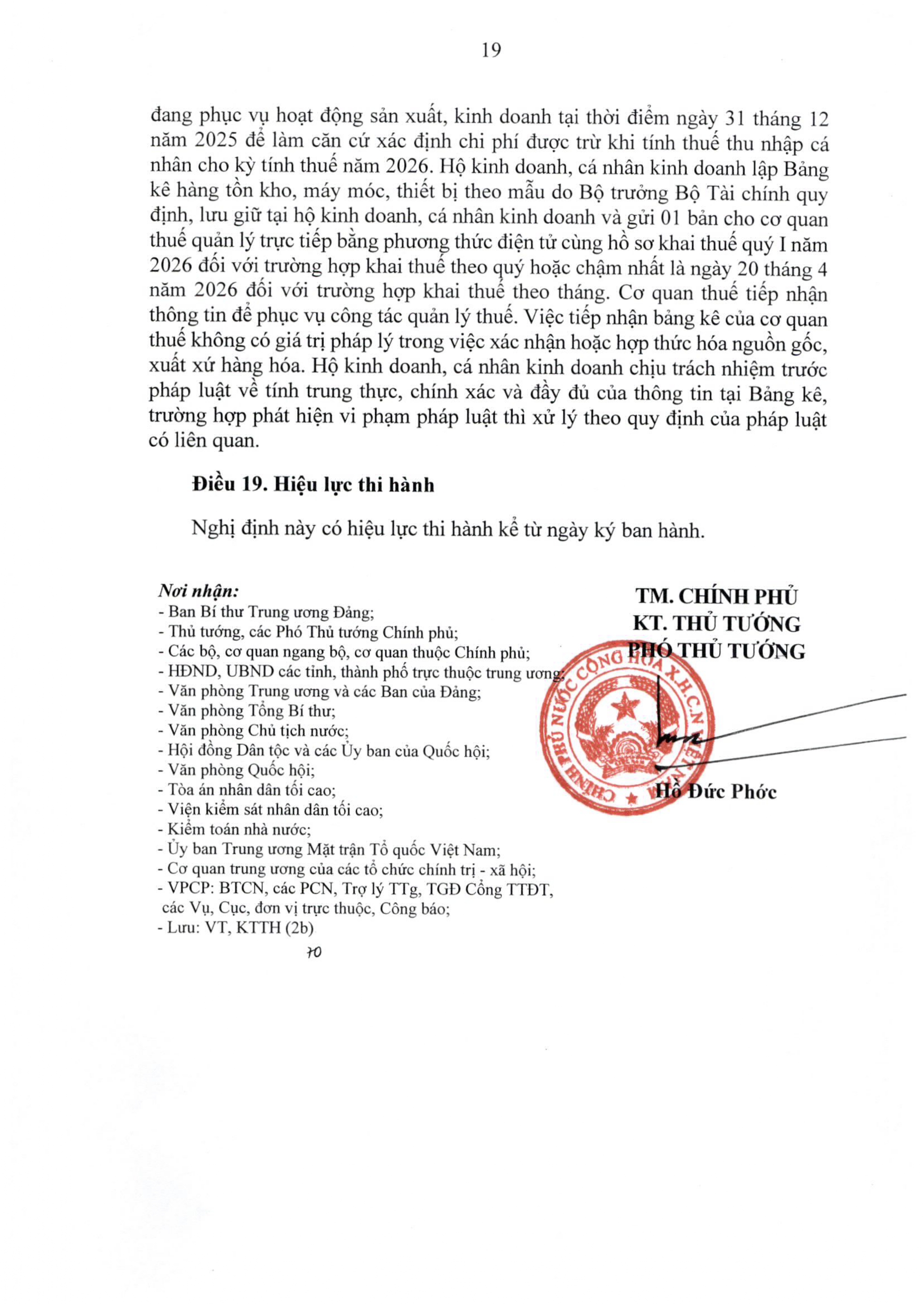 TOÀN VĂN: Nghị định 68/2026/NĐ-CP quy định chính sách thuế, quản lý thuế với hộ kinh doanh- Ảnh 19.