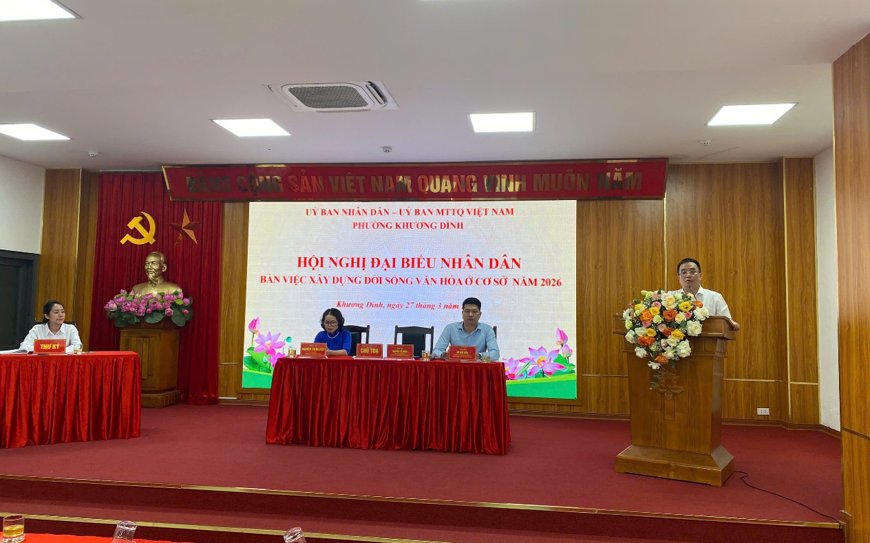 Hội nghị đại biểu nhân dân bàn việc xây dựng đời sống văn hóa ở cơ sở năm 2026 tại phường Khương Đình