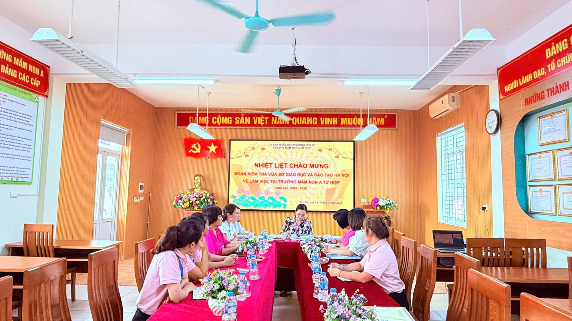 Trường mầm non A Tứ Hiệp đón đoàn kiểm tra của Sở Giáo dục và Đào tạo Hà Nội về việc thực hiện nhiệm vụ, quy chế chuyên môn năm học 2025 – 2026- Ảnh 2.