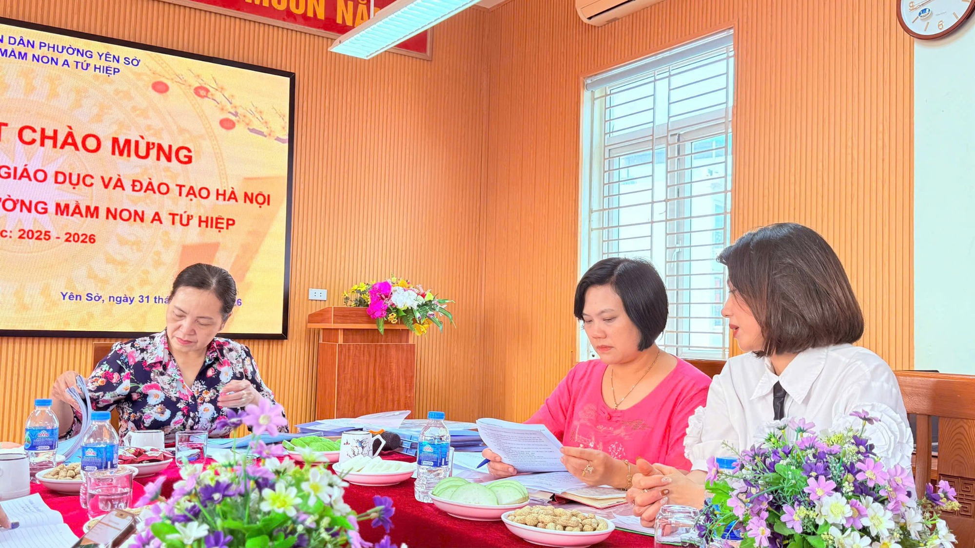 Trường mầm non A Tứ Hiệp đón đoàn kiểm tra của Sở Giáo dục và Đào tạo Hà Nội về việc thực hiện nhiệm vụ, quy chế chuyên môn năm học 2025 – 2026- Ảnh 3.