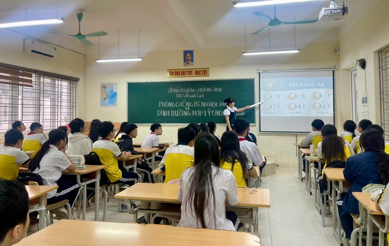 TRƯỜNG THCS THỊNH LIỆT TUYÊN TRUYỀN "PHÒNG CHỐNG BỆNH HỌC ĐƯỜNG VÀ DINH DƯỠNG HỢP LÝ CHO HỌC SINH"- Ảnh 1.