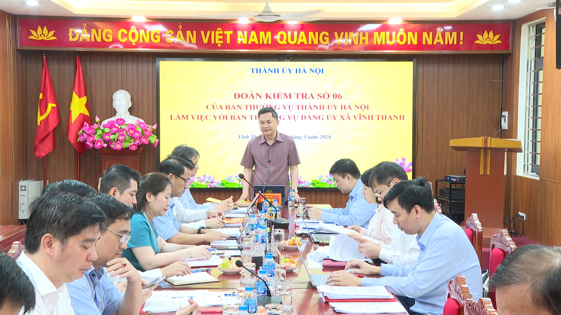 ĐOÀN KIỂM TRA SỐ 6 CỦA THÀNH ỦY HÀ NỘI LÀM VIỆC VỚI ĐẢNG ỦY XÃ VĨNH THANH- Ảnh 2.