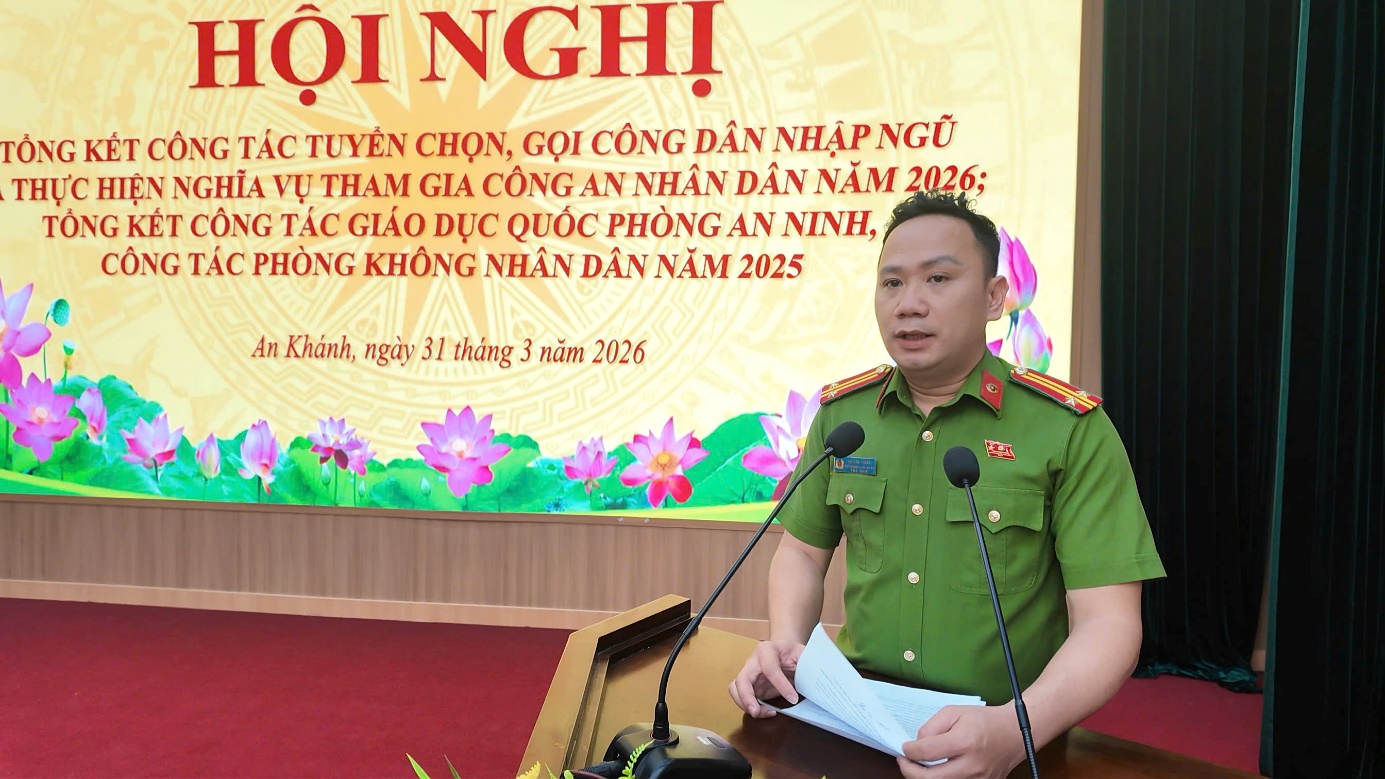 A person in uniform standing at a podium with microphones  AI-generated content may be incorrect.