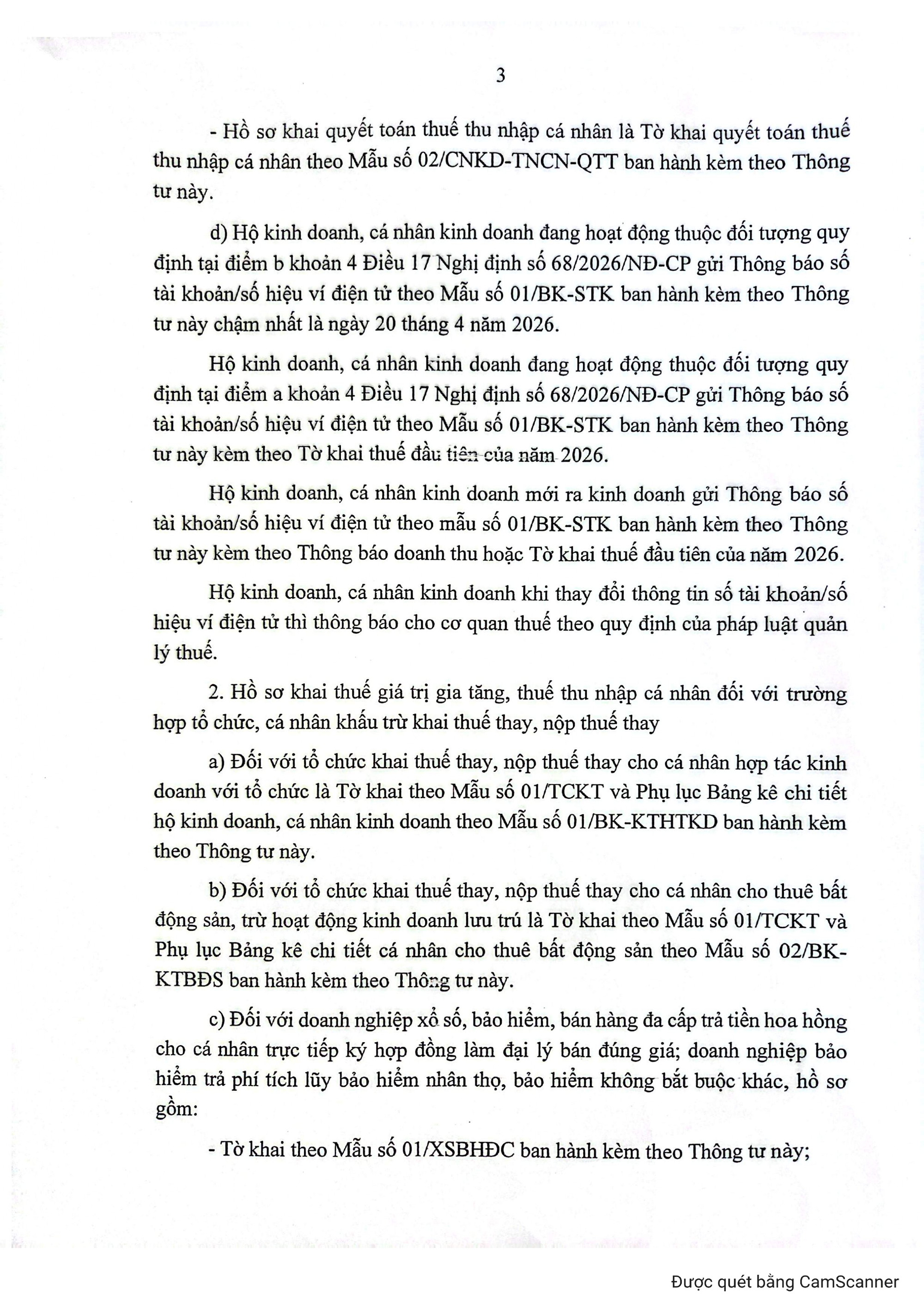 Thông tư 18/2026/TT-BTC quy định hồ sơ, thủ tục quản lý thuế đối với hộ kinh doanh, cá nhân kinh doanh- Ảnh 3.