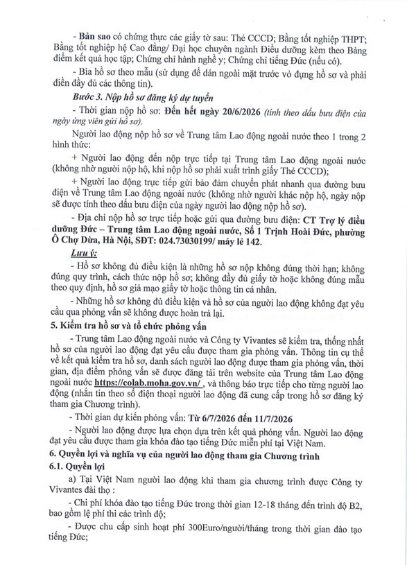 Thông báo tuyển chọn người lao động tham gia Chương trình trợ lý điều dưỡng tại CHLB Đức năm 2026- Ảnh 3.