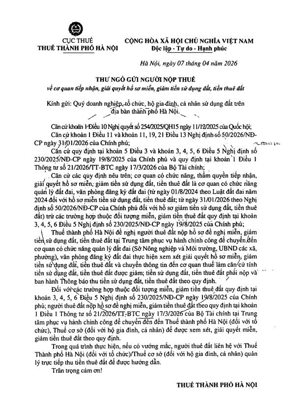 THƯ NGỎ GỬI NGƯỜI NỘP THUẾ- Ảnh 2.