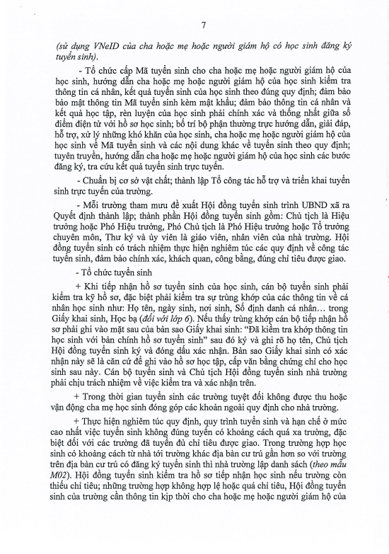 Kế hoạch tuyển sinh vào các trường Mầm non, lớp 1, lớp 6 năm học 2026 - 2027 trên địa bàn xã Dương Hòa- Ảnh 7.