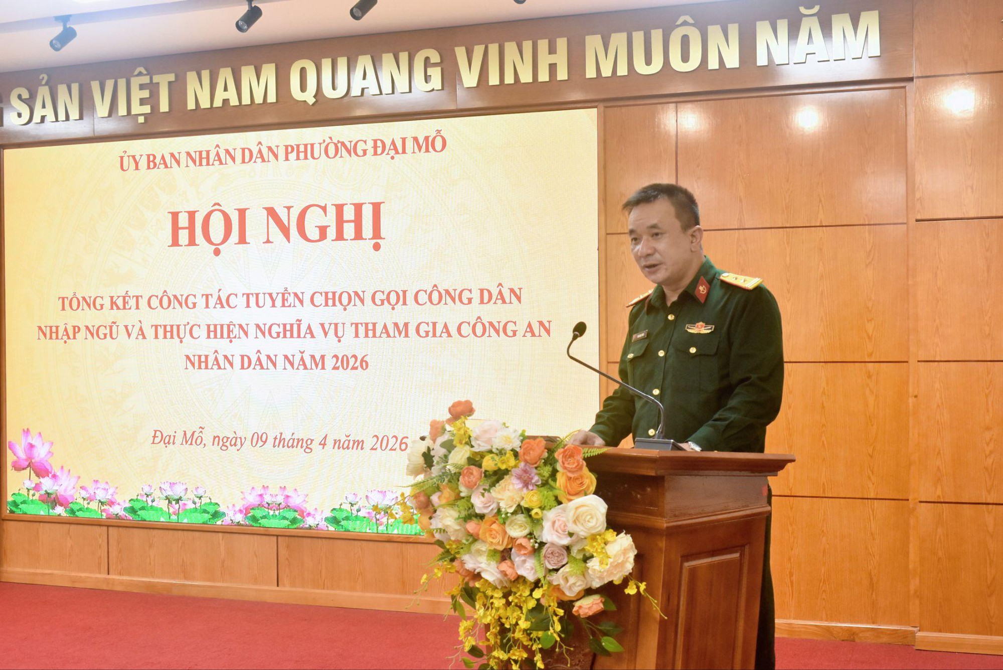 Phường Đại Mỗ tổ chức Hội nghị tổng kết công tác tuyển chọn gọi công dân nhập ngũ và thực hiện nghĩa vụ tham gia Công an nhân dân năm 2026- Ảnh 2.