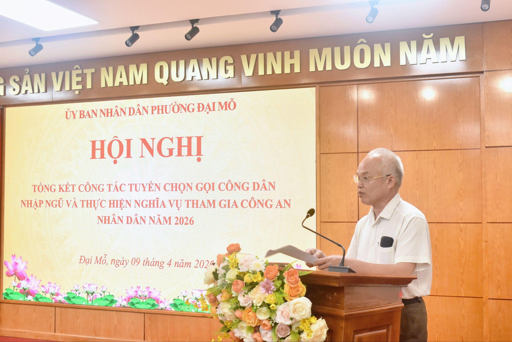 Phường Đại Mỗ tổ chức Hội nghị tổng kết công tác tuyển chọn gọi công dân nhập ngũ và thực hiện nghĩa vụ tham gia Công an nhân dân năm 2026- Ảnh 4.