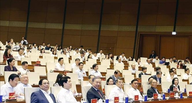 Đảng ủy xã Quốc Oai tiếp sóng Hội nghị toàn quốc quán triệt Nghị quyết trung ương 2 (khóa XIV)- Ảnh 1.