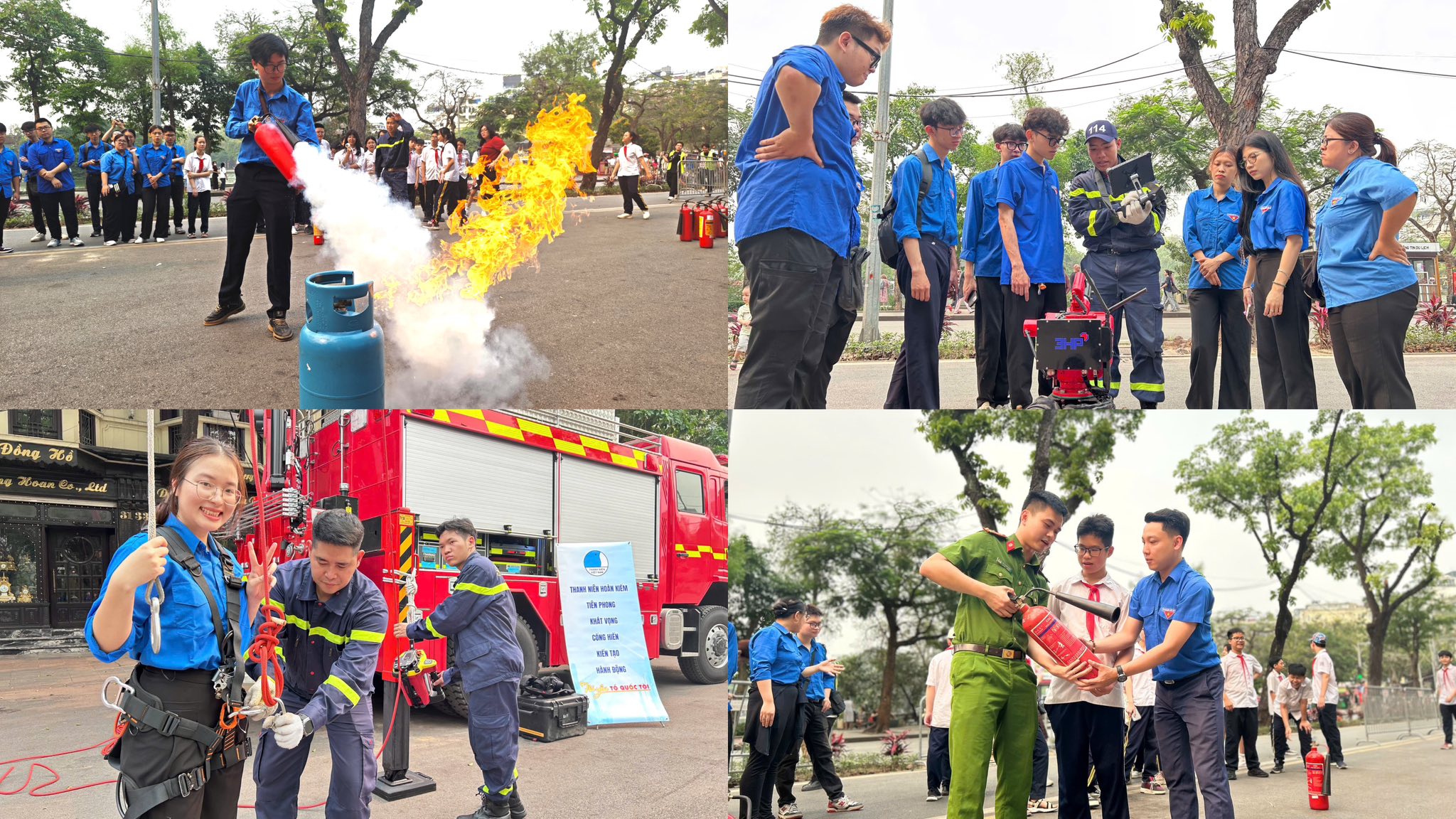 Tuyên truyền, trải nghiệm PCCC & CNCH cho đoàn viên, thanh thiếu nhi Phường Hoàn Kiếm- Ảnh 2.