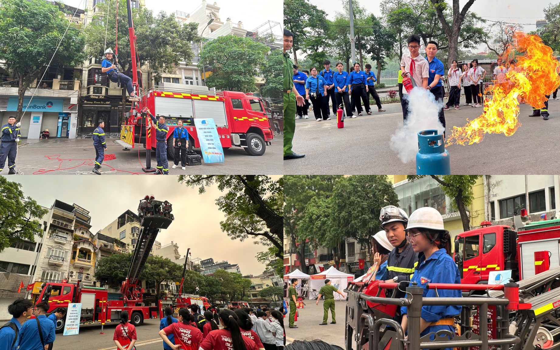 Tuyên truyền, trải nghiệm PCCC & CNCH cho đoàn viên, thanh thiếu nhi Phường Hoàn Kiếm