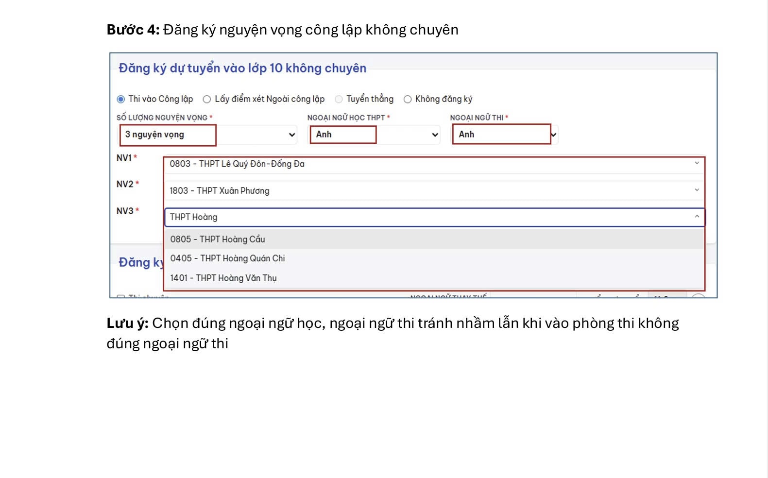 Hướng dẫn chi tiết quy trình đăng ký trực tuyến tuyển sinh lớp 10 Hà Nội- Ảnh 4.