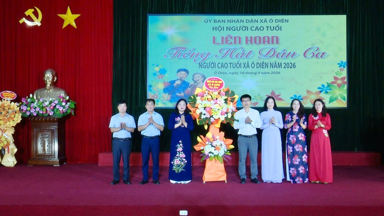 Liên hoan Tiếng hát Dân ca Người cao tuổi xã Ô Diên năm 2026 thành công tốt đẹp- Ảnh 1.