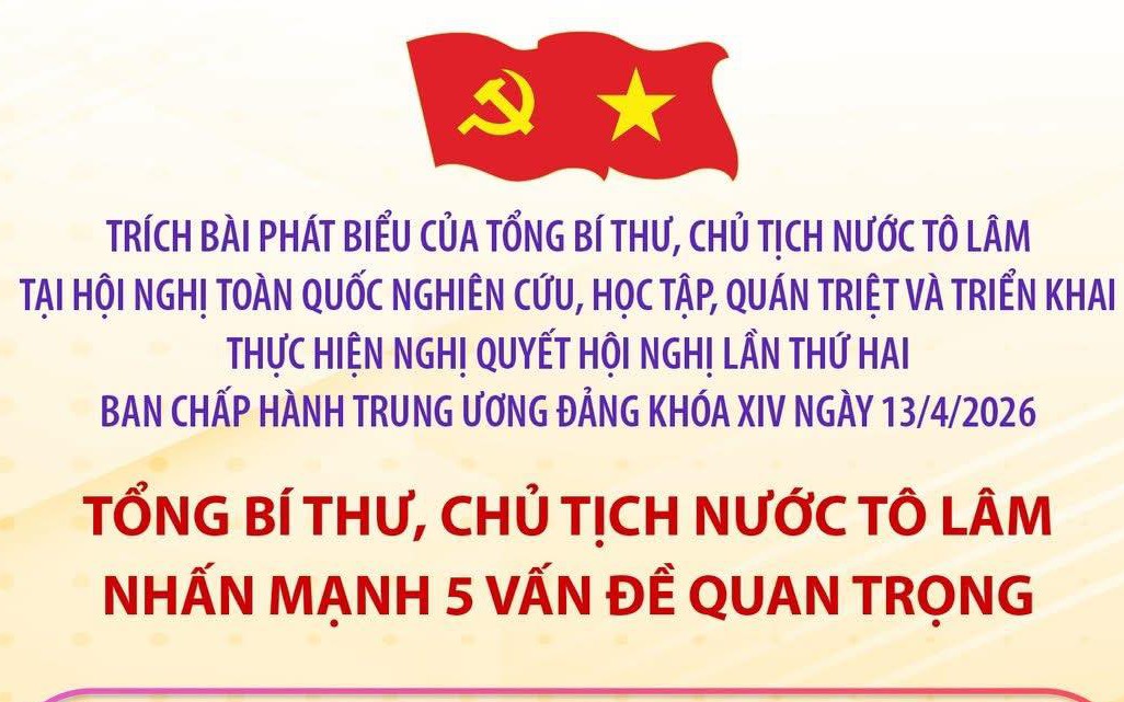 TỔNG BÍ THƯ, CHỦ TỊCH NƯỚC TÔ LÂM NHẤN MẠNH 5 VẤN ĐỀ QUAN TRỌNG TẠI HỘI NGHỊ TOÀN QUỐC NGHIÊN CỨU, HỌC TẬP, QUÁN TRIỆT VÀ TRIỂN KHAI THỰC HIỆN NGHỊ QUYẾT HỘI NGHỊ TRUNG ƯƠNG 2