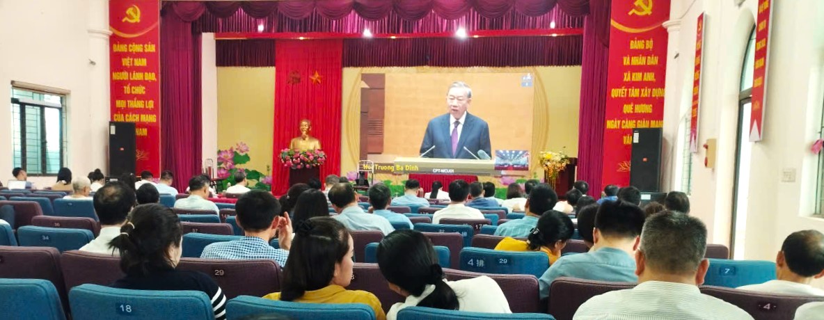 XÃ KIM ANH THAM GIA HỘI NGHỊ TOÀN QUỐC  QUÁN TRIỆT VÀ TRIỂN KHAI THỰC HIỆN NGHỊ QUYẾT LẦN THỨ HAI BCH TRUNG ƯƠNG ĐẢNG KHOÁ XIV.- Ảnh 1.