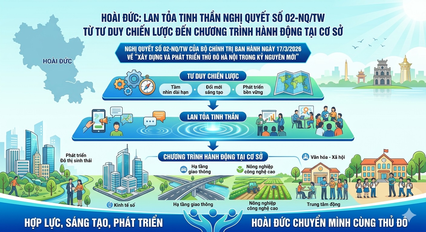 Hoài Đức lan tỏa tinh thần Nghị quyết số 02-NQ/TW ngày 17/3/2026 của Bộ Chính trị - Từ tư duy chiến lược đến chương trình hành động tại cơ sở- Ảnh 2.