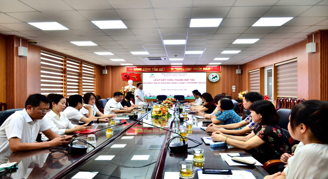 Ký kết hợp tác chuyên môn giữa Trạm Y tế phường Yên Hòa với bệnh viện đa khoa Đức Giang- Ảnh 1.