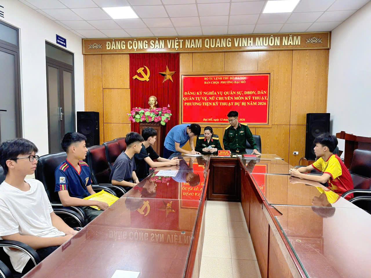 Phường Đại Mỗ thực hiện công tác Đăng ký nghĩa vụ quân sự, quân nhân dự bị, phương tiện kỹ thuật dự bị và Dân quân tự vệ năm 2026- Ảnh 1.