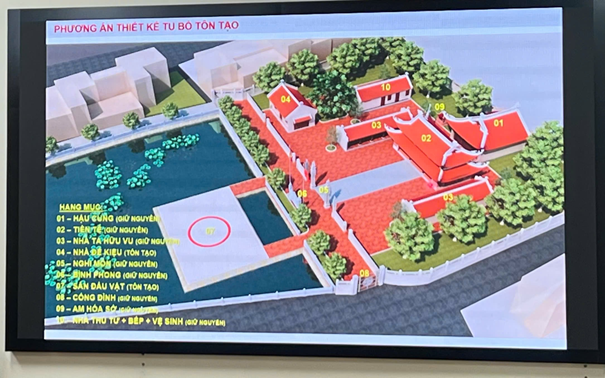 Chiều ngày 15/4/2026 Uỷ ban nhân dân xã Hát Môn tổ chức hội nghị nghe Báo cáo quy hoạch thành phố tầm nhìn 100 năm gắn với xã NTM; trình chiếu xin ý kiến phương án thiết kế các dự án thực hiện chuẩn bị đầu tư.- Ảnh 4.