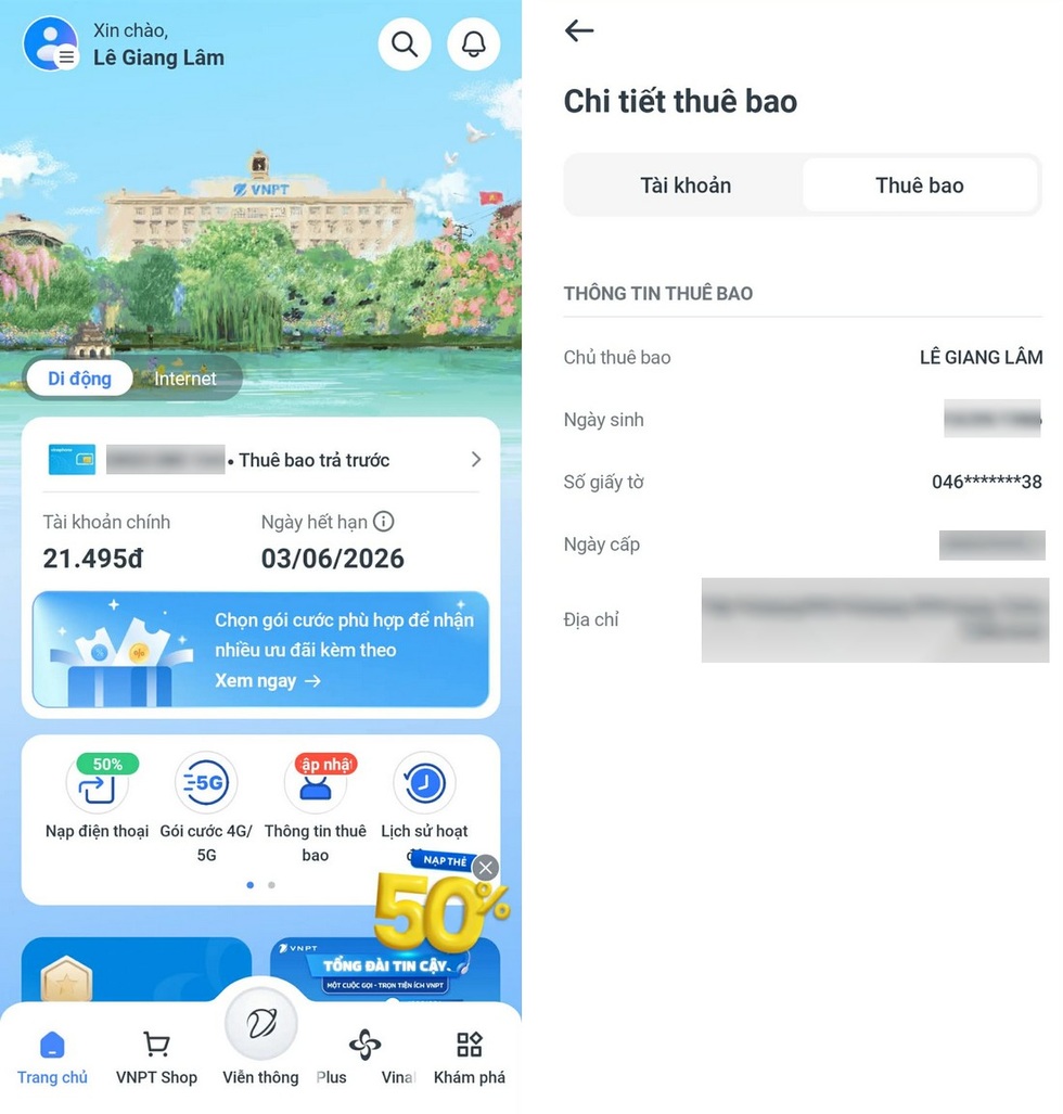 Hướng dẫn chuẩn hóa thông tin thuê bao di động để tránh bị khóa SIM- Ảnh 4.