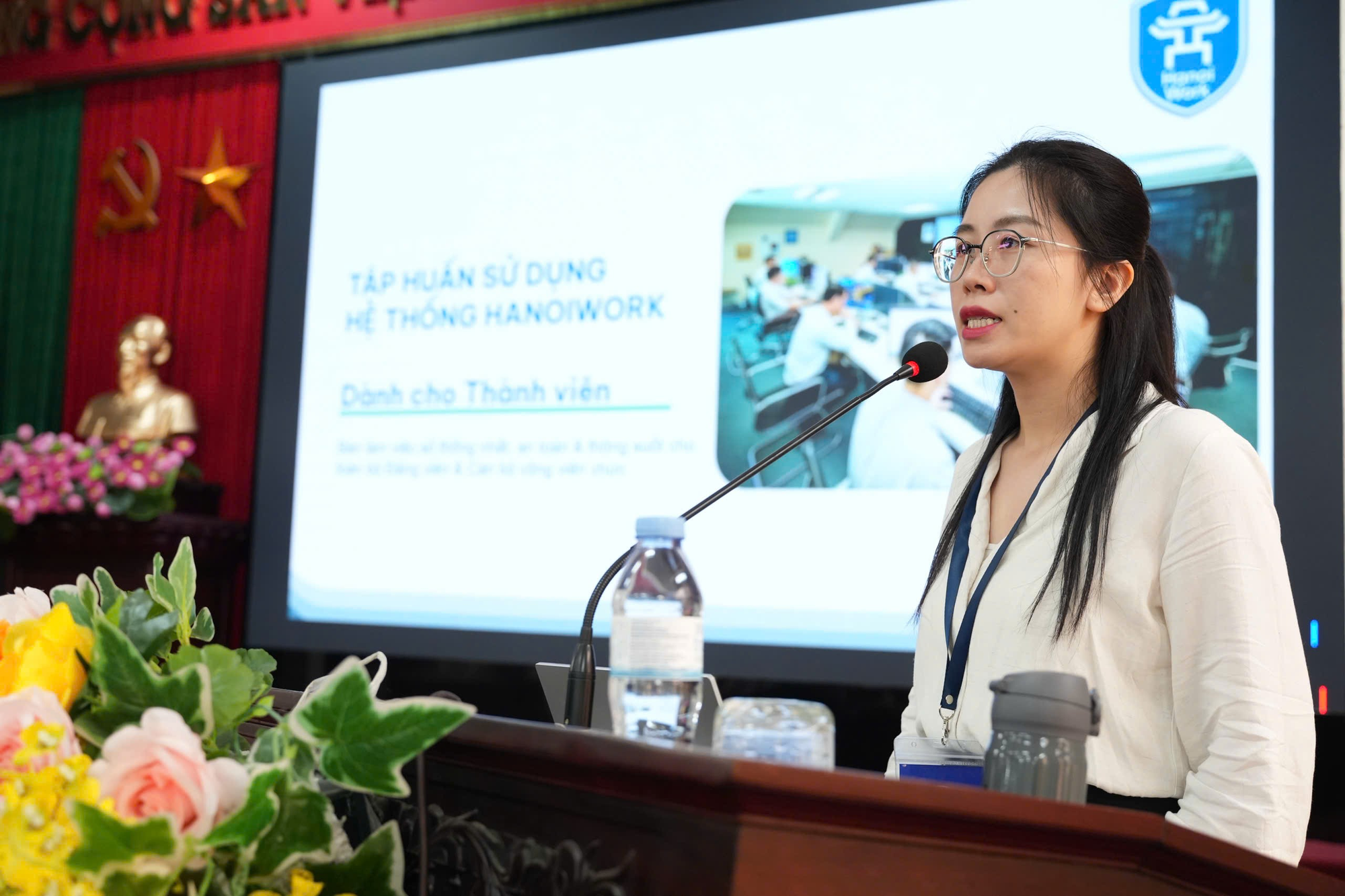 Xã Đan Phượng tập huấn, hướng dẫn sử dụng Không gian làm việc số (HanoiWork) cho cán bộ, công chức, viên chức trong xã- Ảnh 3.