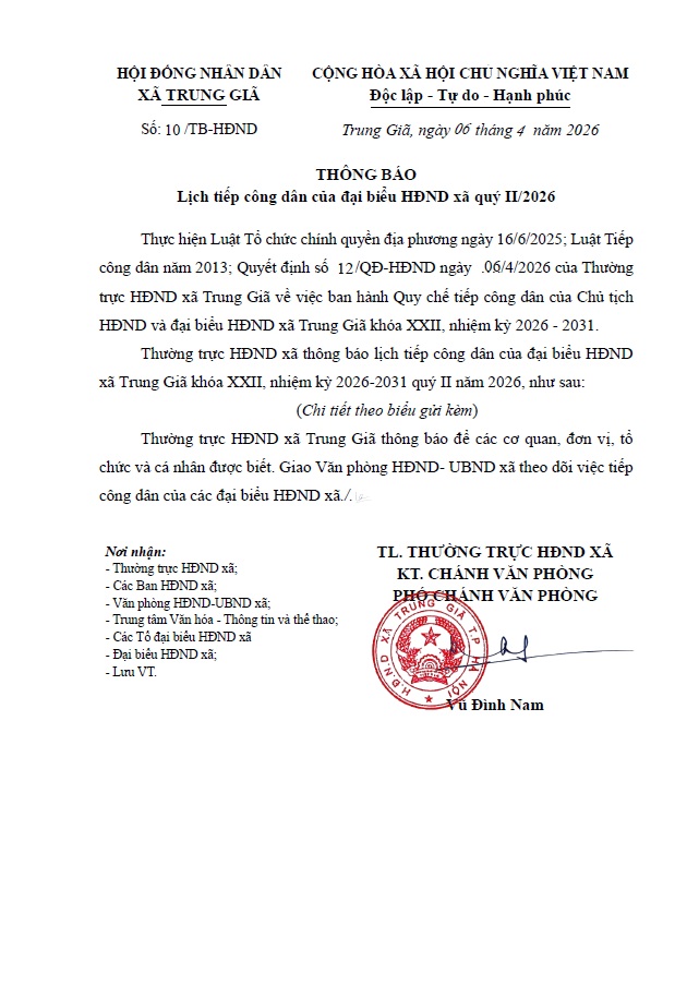 Lịch tiếp công dân của Chủ tịch HĐND xã và đại biểu HĐND xã quý II/2026- Ảnh 2.