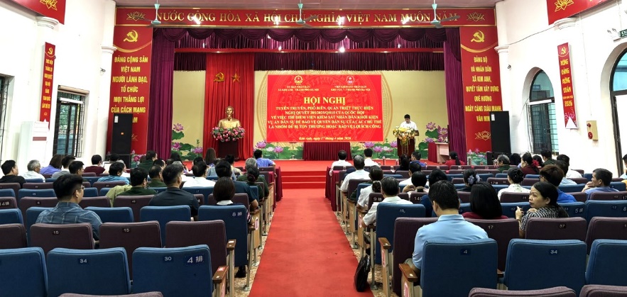 XÃ KIM ANH PHỐI HỢP TỔ CHỨC HỘI NGHỊ TUYÊN TRUYỀN NGHỊ QUYẾT SỐ 205/2025/QH15 CỦA QUỐC HỘI.- Ảnh 1.