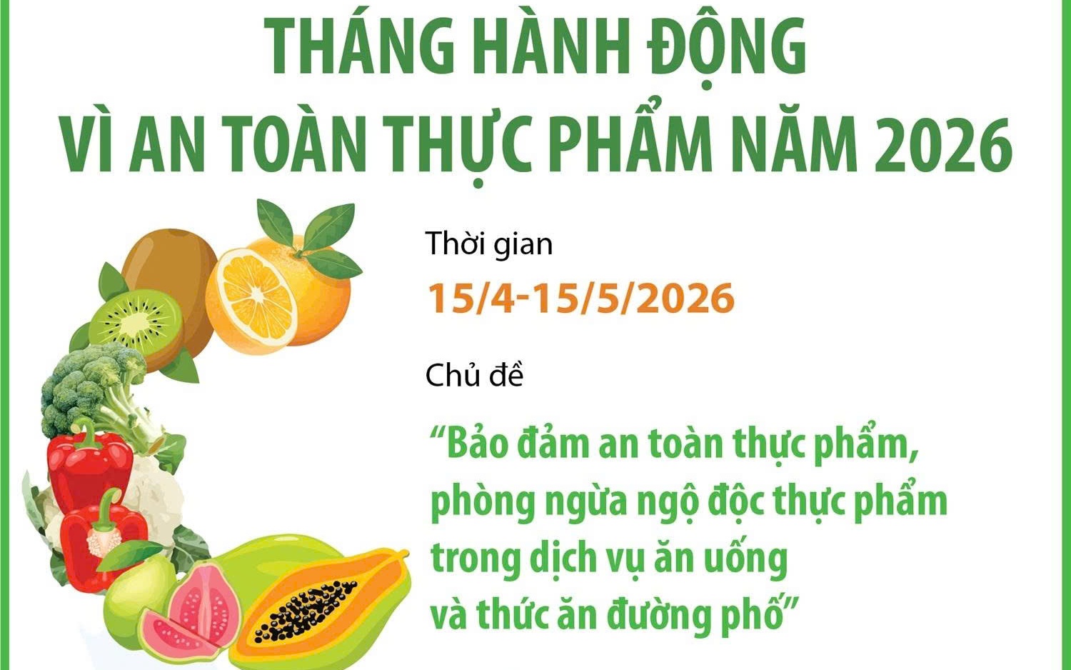 Hưởng ứng “Tháng hành động vì an toàn thực phẩm” năm 2026 (15/4 - 15/5/2026)