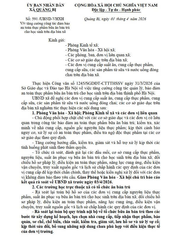 Quảng Bị tăng cường kiểm tra, giám sát bữa ăn bán trú cho học sinh- Ảnh 5.