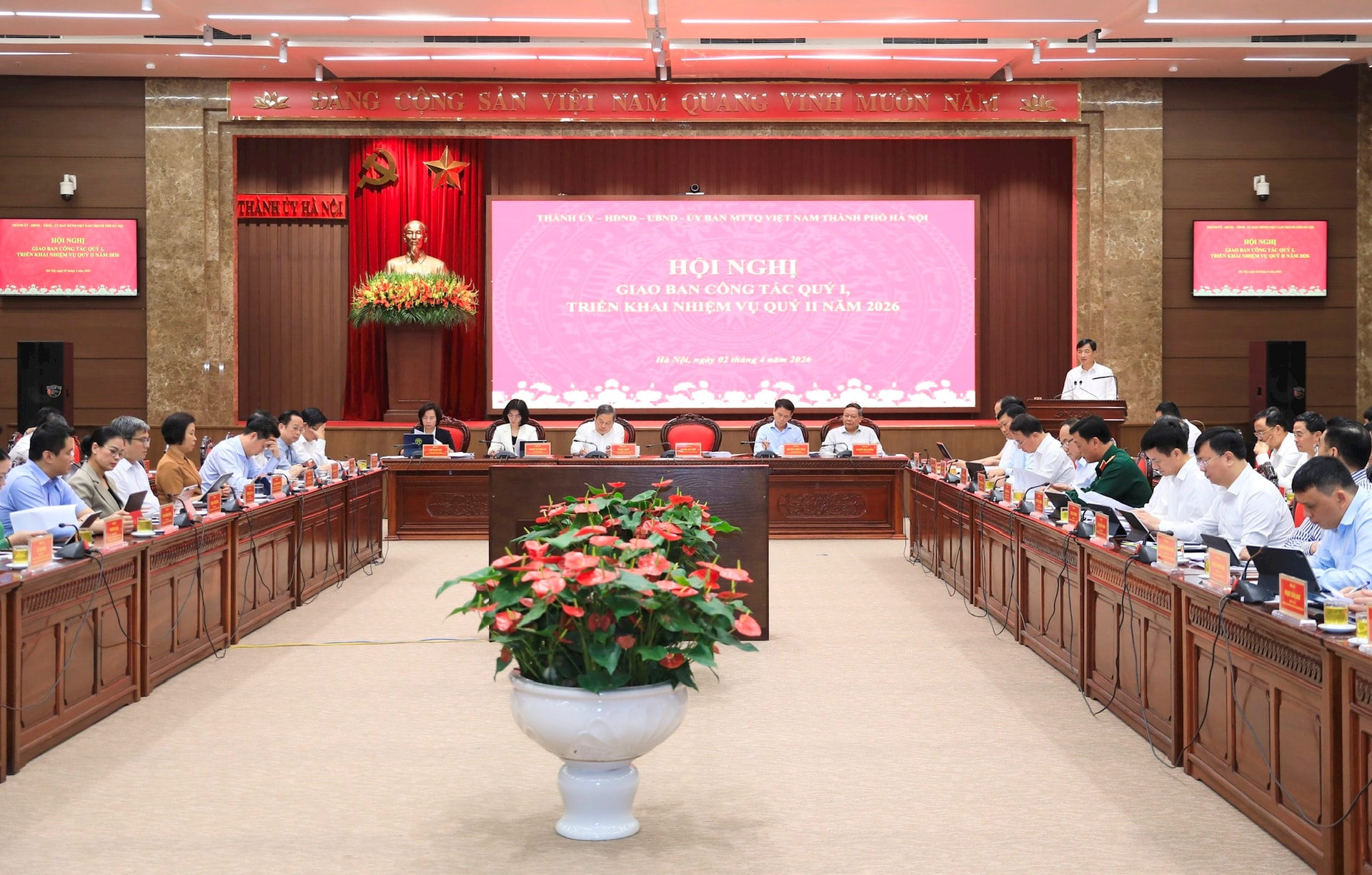 Xã Nam Phù dự hội nghị trực tuyến đánh giá kết quả công tác quý I, triển khai nhiệm vụ trọng tâm quý II-2026- Ảnh 1.